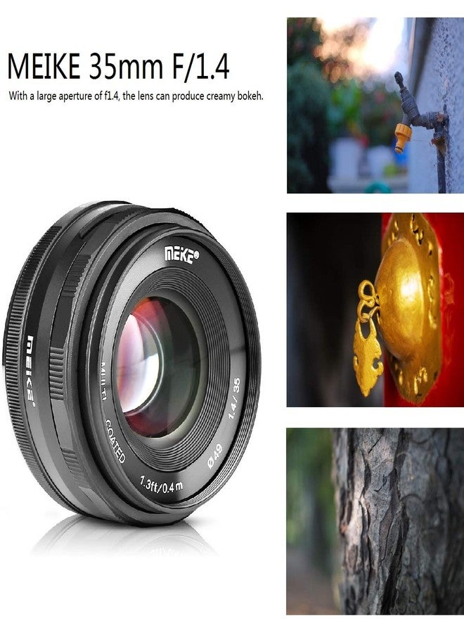 مايكي عدسة MEIKE 35mm F/1.4 ذات فتحة عدسة كبيرة وتركيز يدوي، متوافقة مع كاميرات سوني APS-C بدون مرآة مثل A6000 وA6300 وA6500 - Image 3