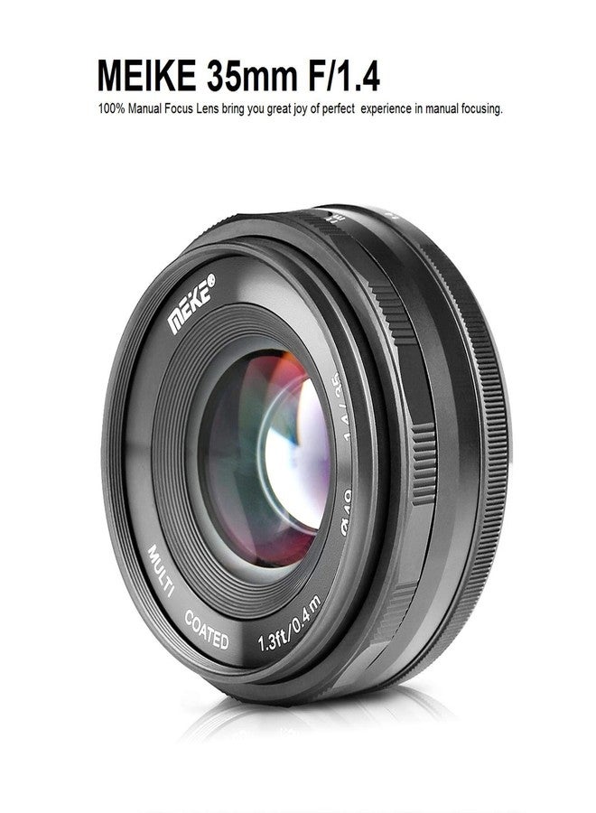مايكي عدسة MEIKE 35mm F/1.4 ذات فتحة عدسة كبيرة وتركيز يدوي، متوافقة مع كاميرات سوني APS-C بدون مرآة مثل A6000 وA6300 وA6500 - Image 2