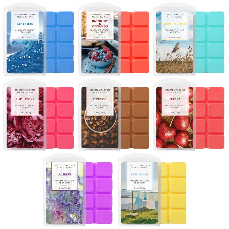 STRN STRN Wax Melts Soy Wax Cubes 8 Pack Scented Wax Melts Warmer Long Lasting Scented Wax Cubes for Warmers Candle Making Wax 8x25oz