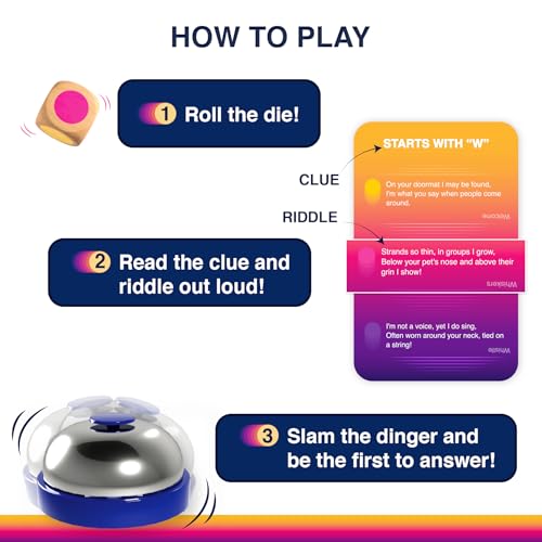 Gouda Games Dare to Ding - Game of Riddles & Reflexes, Fast-paced Card Game, Test Your Wits, Family-Friendly Game for Teens, Families & Adults, Gifts for Ages 10, 11, 12 and Up, 3-8 Players - Image 5