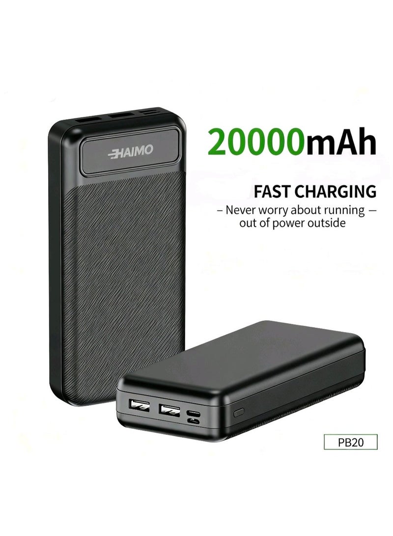 Haimo 20000 mAh Power bank 5V 2.1A out put with A quality,with a free cable battery - Image 2