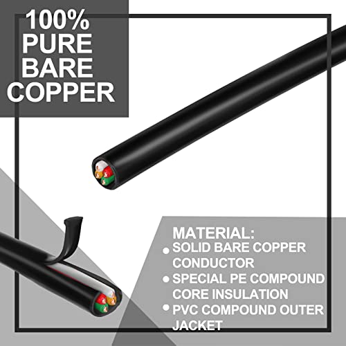 Hoolerry Solid Sprinkler System Wire 18 Gauge Irrigation Wire with UV Resistant PVC Jacket Sprinkler Cable for Underground Irrigation Field Central Control System 30v Ul Listed(18/10, 100 Ft) - Image 2