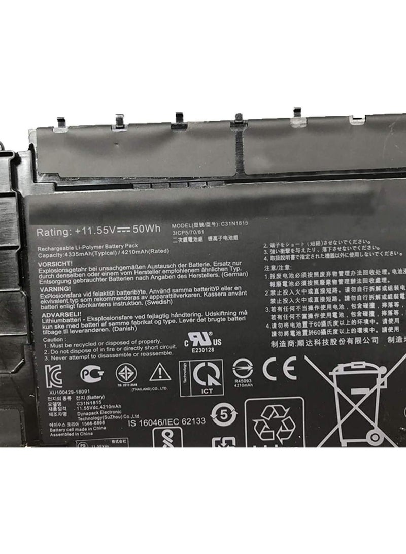 Terabyte بطارية لابتوب بديلة C31N1815 متوافقة مع ASUS ZenBook 13 UX333FA UX333FN RX333FN UX334FL UX334FL RX333FA سلسلة نوت بوك 0B200-03150000(11.55V 50Wh) - Image 2