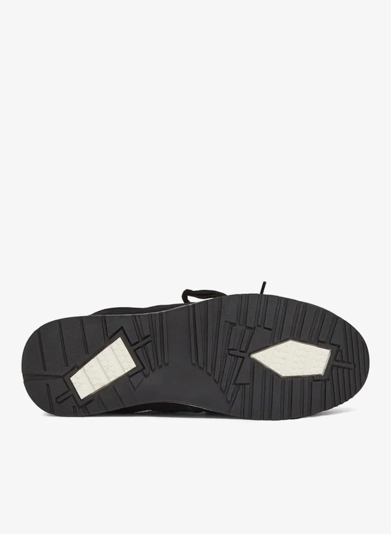 Styli Black Textured Lace-Up Retro Sneakers for Women | Best Price UAE
