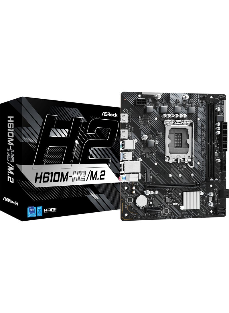 ASRock H610M-H2/M.2 Micro ATX Motherboard for Intel 14th Gen, Dual Channel DDR4, 2x HDMI - Image 1