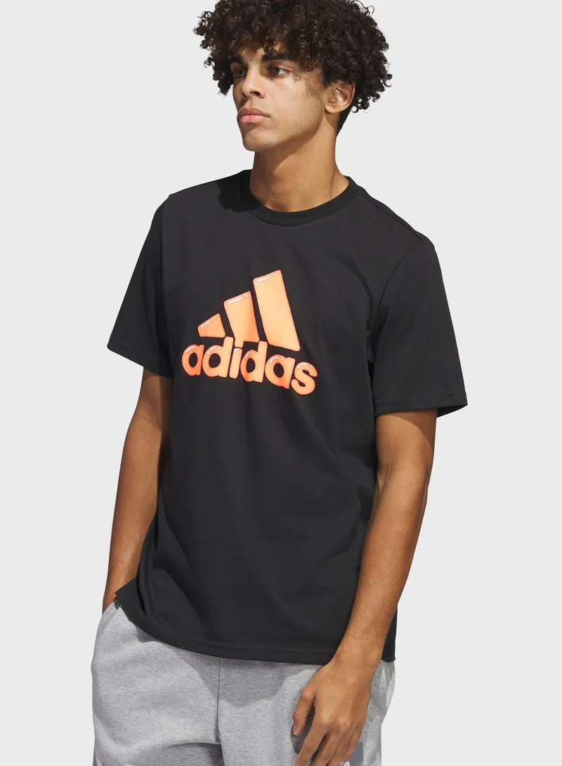 Adidas Logo Pen Fill Graphic T-Shirt