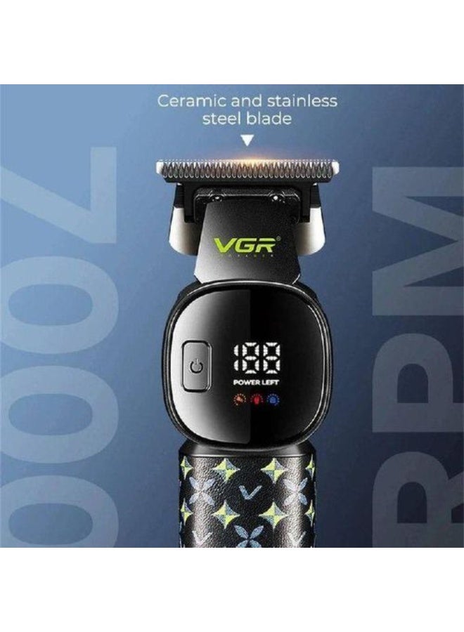 VGR Professional Hair Trimmer Men V-185 , Ceramic & Stainless Steel Blade Clipper, 220-Min Runtime, Corded & Cordless Use, USB Rechargeable, Guide Combs, Precision Grooming for Home & Barbers Multicolor - Image 4