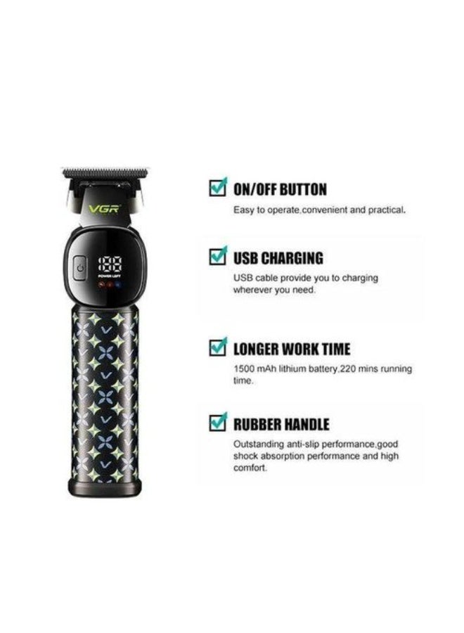 VGR Professional Hair Trimmer Men V-185 , Ceramic & Stainless Steel Blade Clipper, 220-Min Runtime, Corded & Cordless Use, USB Rechargeable, Guide Combs, Precision Grooming for Home & Barbers Multicolor - Image 5