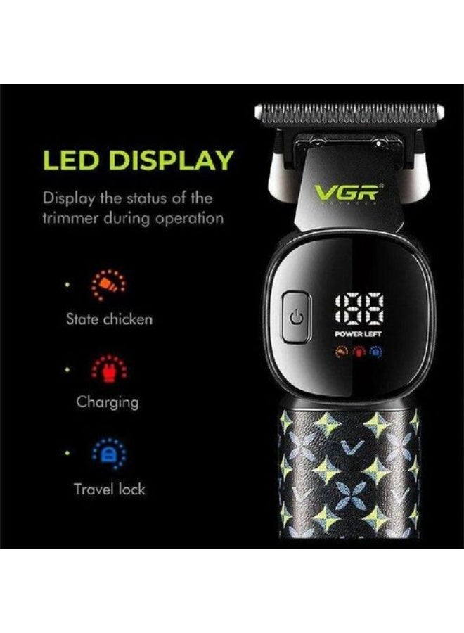VGR Professional Hair Trimmer Men V-185 , Ceramic & Stainless Steel Blade Clipper, 220-Min Runtime, Corded & Cordless Use, USB Rechargeable, Guide Combs, Precision Grooming for Home & Barbers Multicolor - Image 3