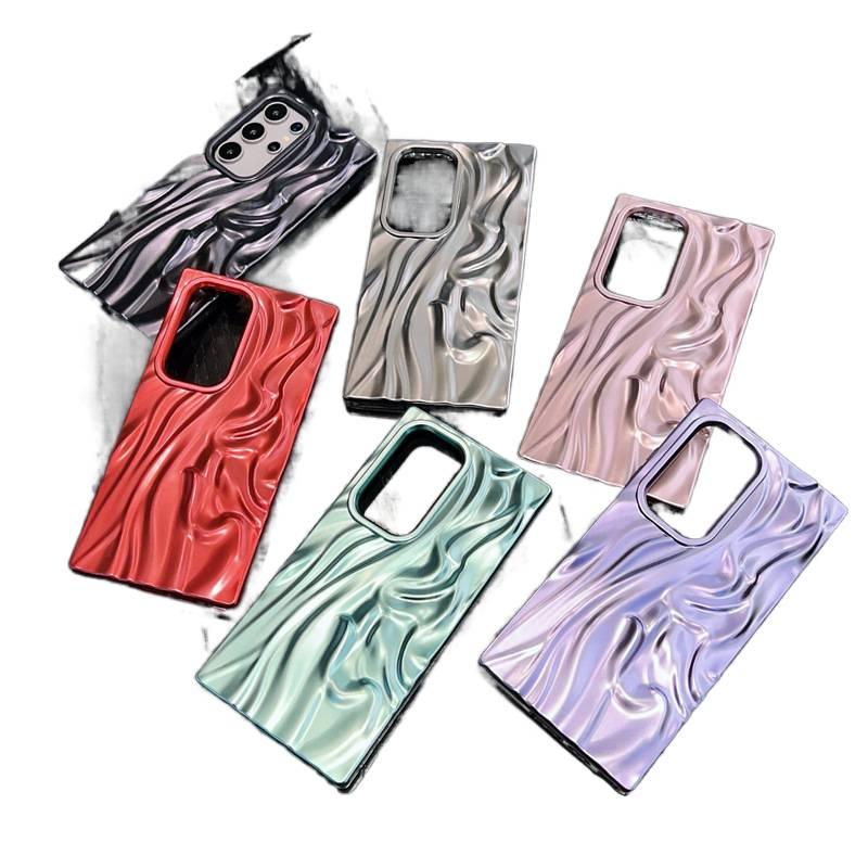 iPhone 16 TPU Protective for 16 Plus 16 Pro 16 Pro Max with Wrinkle Pattern and Electroplated Finish and Matte Finish in Green - Image 2