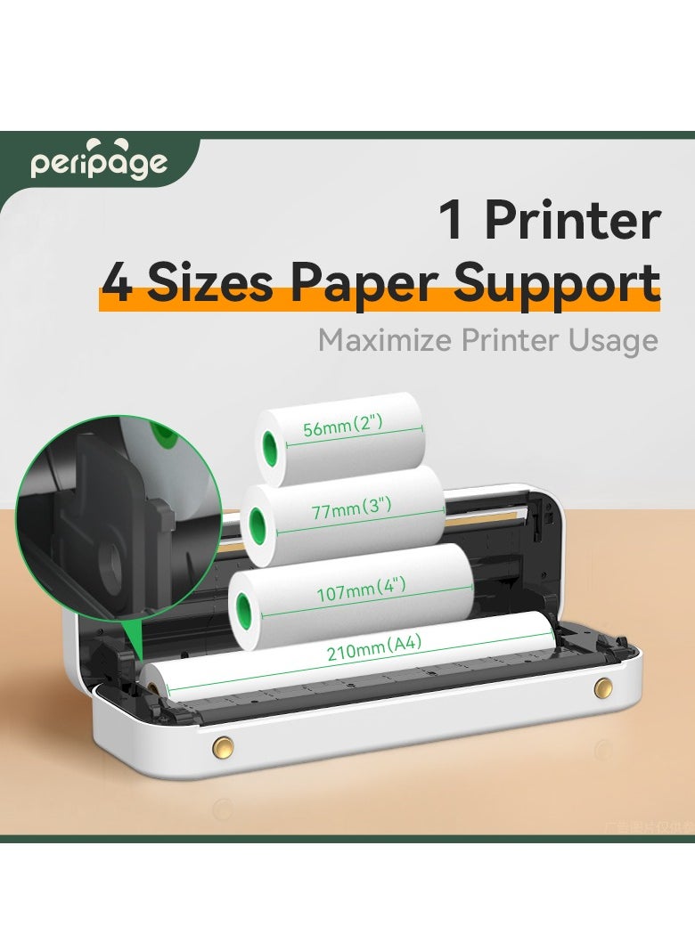 PeriPage PeriPage A40 Thermal Portable A4 Printer, Supports 8.26"x11.69" US Letter, Wireless Inkless Bluetooth Mobile Travel Printer, Compatible with Android and iOS, Prints Documents, Tattoo Paper, Photos  - Image 5