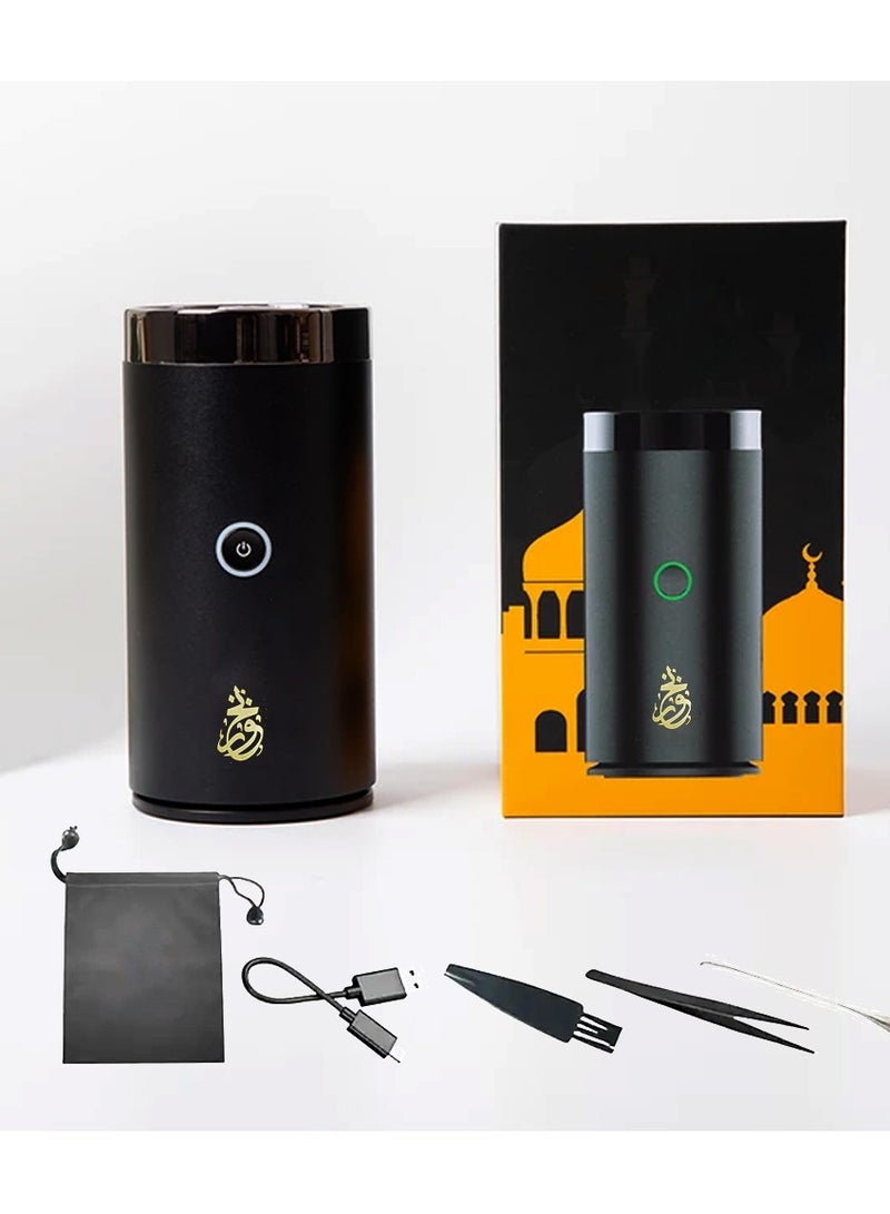 HEXAR مبخرة بخور كهربائية صغيرة محمولة من HEXAR® للسيارة وموقد عود كهربائي قابل لإعادة الشحن من النوع C للاستخدام المنزلي وحامل بخور كهربائي صغير محمول - Image 1