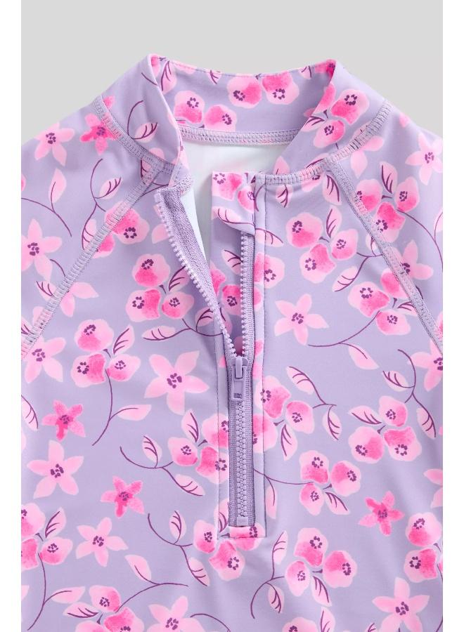 mothercare Floral Sunsafe UPF50+ Rash Vest and Shorts Set  - Image 2