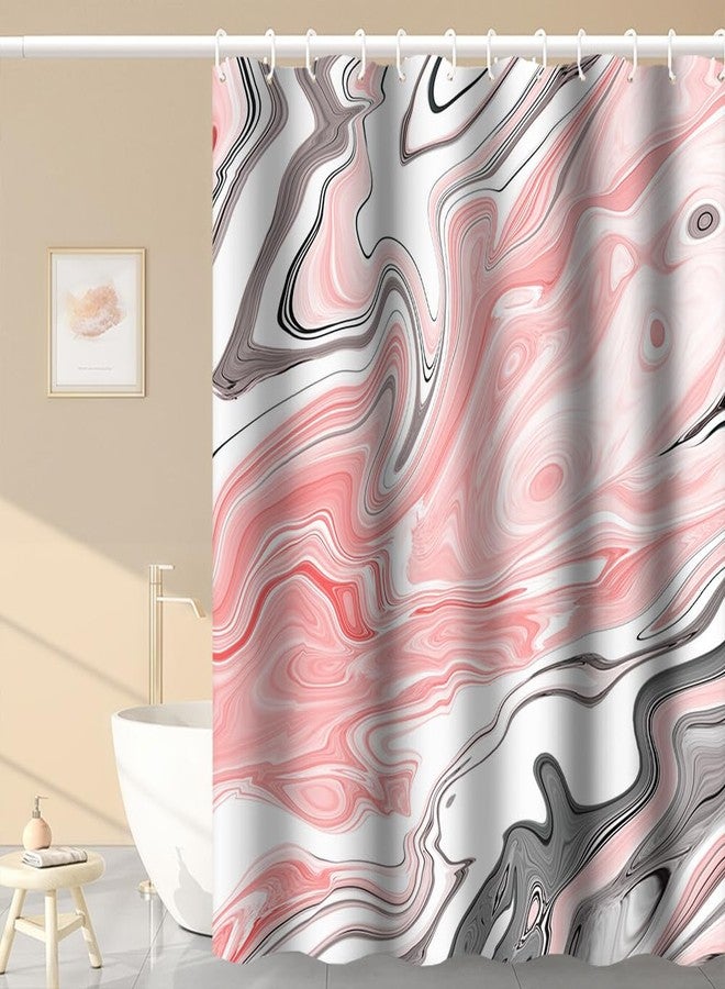 Umpoo Marble Shower Curtain - Unique Pink and Grey Smooth Marble Modern Minimalist Bathtub Shower Curtain for Bathroom Decor - Waterproof, Texture, Washable Fabric - 48x72 Inch - Image 3