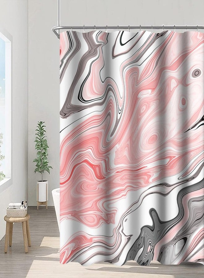 Umpoo Marble Shower Curtain - Unique Pink and Grey Smooth Marble Modern Minimalist Bathtub Shower Curtain for Bathroom Decor - Waterproof, Texture, Washable Fabric - 48x72 Inch - Image 4