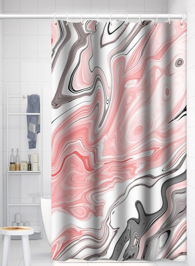 Umpoo Marble Shower Curtain - Unique Pink and Grey Smooth Marble Modern Minimalist Bathtub Shower Curtain for Bathroom Decor - Waterproof, Texture, Washable Fabric - 48x72 Inch - Image 2