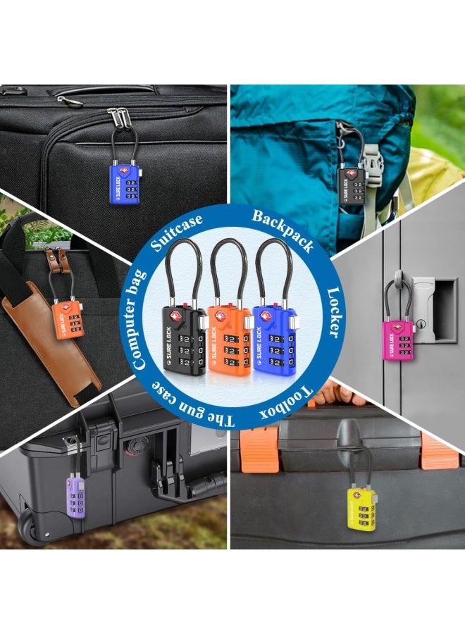 Tsa Compatible Travel Luggage Locks Inspection Indicator Easy Read Dials Tsa Approved With Zinc Alloy Black 4 Pack - Image 2