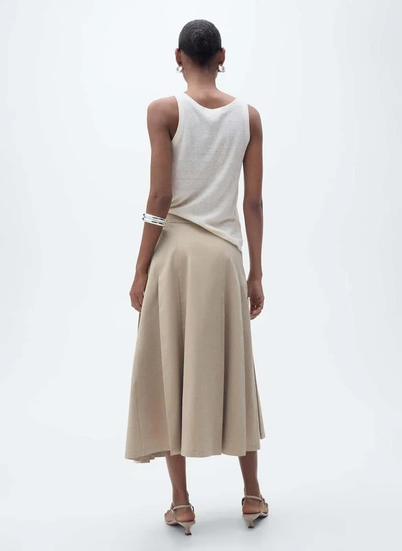MANGO Strap Linen Top
