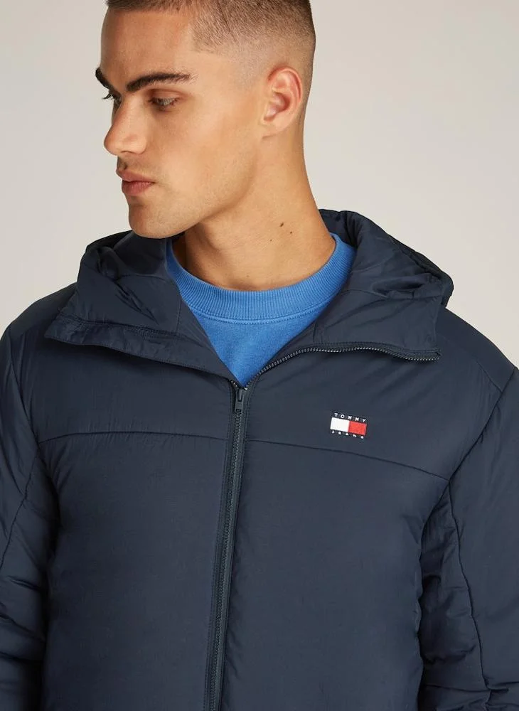 تومي جينز Logo Zip Through Jacket