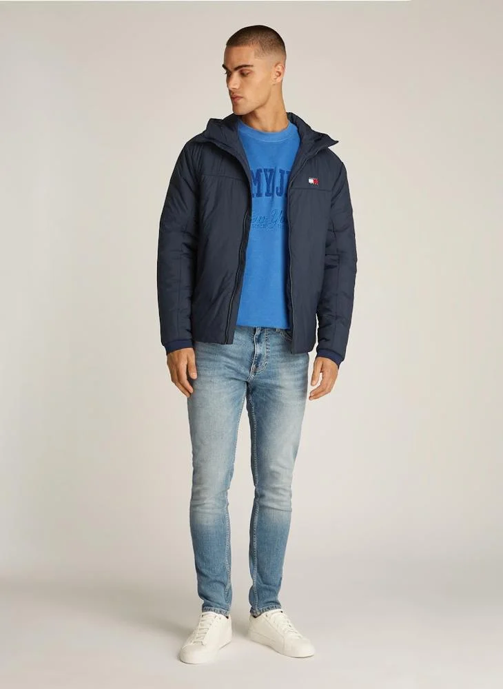 تومي جينز Logo Zip Through Jacket