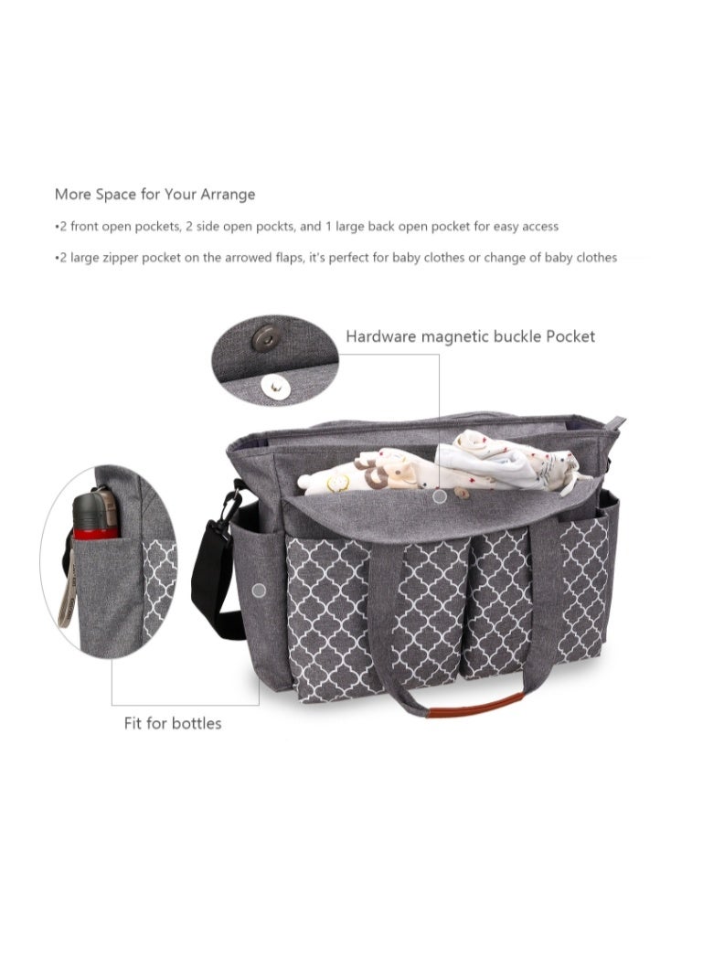 Multi-Function Diaper Bag With Changing Mat ，Large Capacity Baby Diaper Bag Tote - Image 3