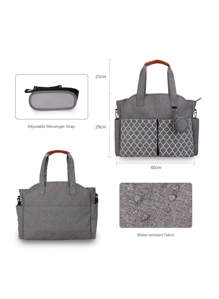 Multi-Function Diaper Bag With Changing Mat ，Large Capacity Baby Diaper Bag Tote - Image 4