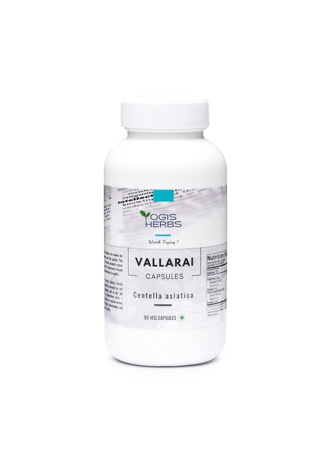 YOGIS HERBS Vallarai Capsules (Centella Asiatica/Gotu Kola) | Herbal Supplement for Congnitive Support | 90 Veg Capsules - Image 1
