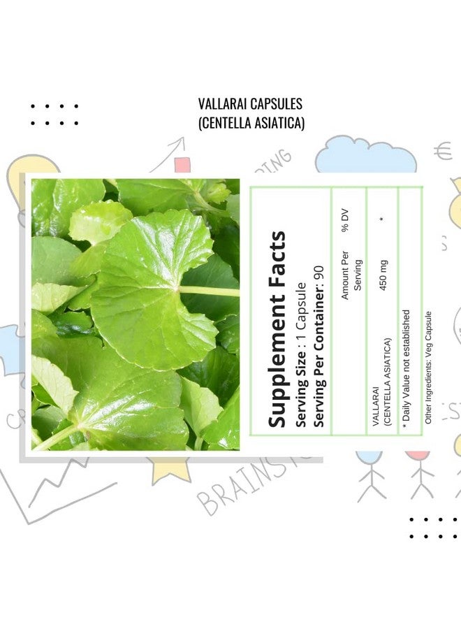 YOGIS HERBS Vallarai Capsules (Centella Asiatica/Gotu Kola) | Herbal Supplement for Congnitive Support | 90 Veg Capsules - Image 5