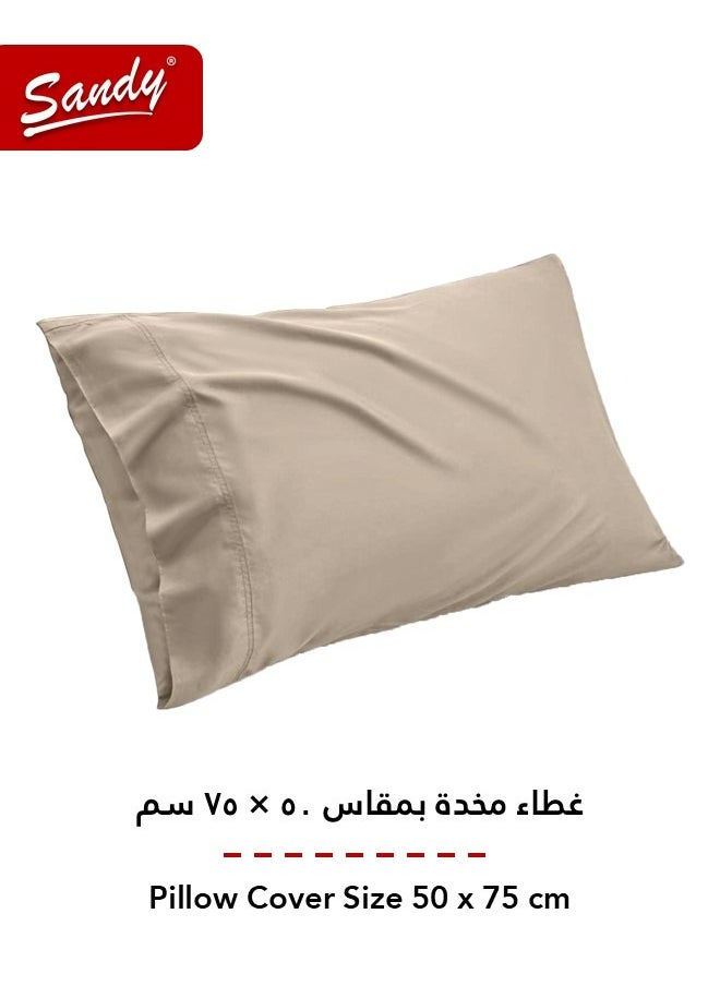 ساندي طقم شرشف سرير ساندي فاخر بجودة الفنادق مع غطاء وسادة، طقم من قطعتين، شديد النعومة وجيد التهوية وبارد, مقاس مفرد ونص 243 × 167 سم, موكا  - Image 4