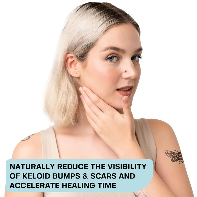 BASE LABORATORIES Keloid Bump Removal Gel | Natural Piercing Bump Treatment & Keloid Scar Gel | Keloid Scar Removal for all Scars, Keloids & Piercing Bumps | Soothing Piercing Aftercare | 2 oz - Image 3