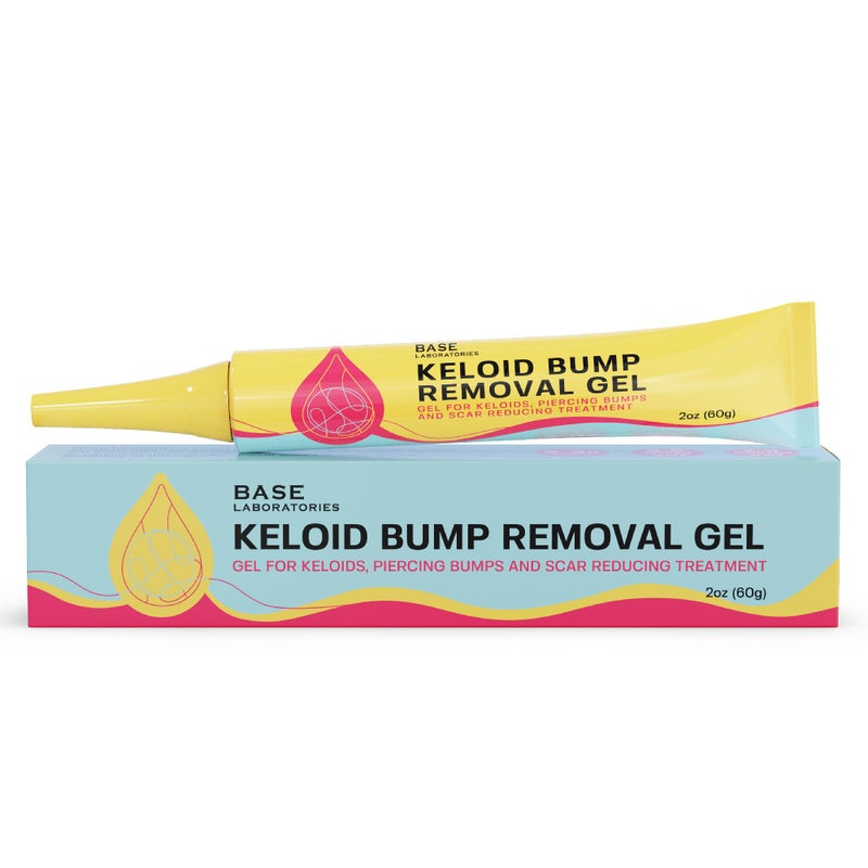 BASE LABORATORIES Keloid Bump Removal Gel | Natural Piercing Bump Treatment & Keloid Scar Gel | Keloid Scar Removal for all Scars, Keloids & Piercing Bumps | Soothing Piercing Aftercare | 2 oz - Image 1