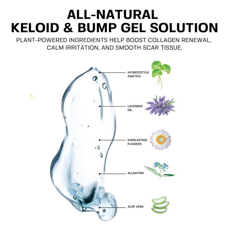 BASE LABORATORIES Keloid Bump Removal Gel | Natural Piercing Bump Treatment & Keloid Scar Gel | Keloid Scar Removal for all Scars, Keloids & Piercing Bumps | Soothing Piercing Aftercare | 2 oz - Image 2