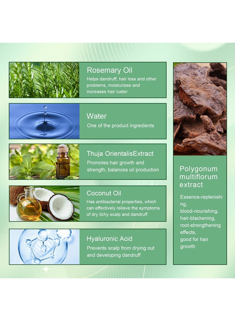 إيلهو طقم بخاخ زيت لتقوية فروة الرأس والنعناع وإكليل الجبل مكون من قطعتين، زيت نمو الشعر للمساعدة في تحفيز نمو شعر جديد وتقوية بصيلات الشعر وتشجيع الشعر الأكثر سمكًا وامتلاءً 60 مل/القطعة - Image 3