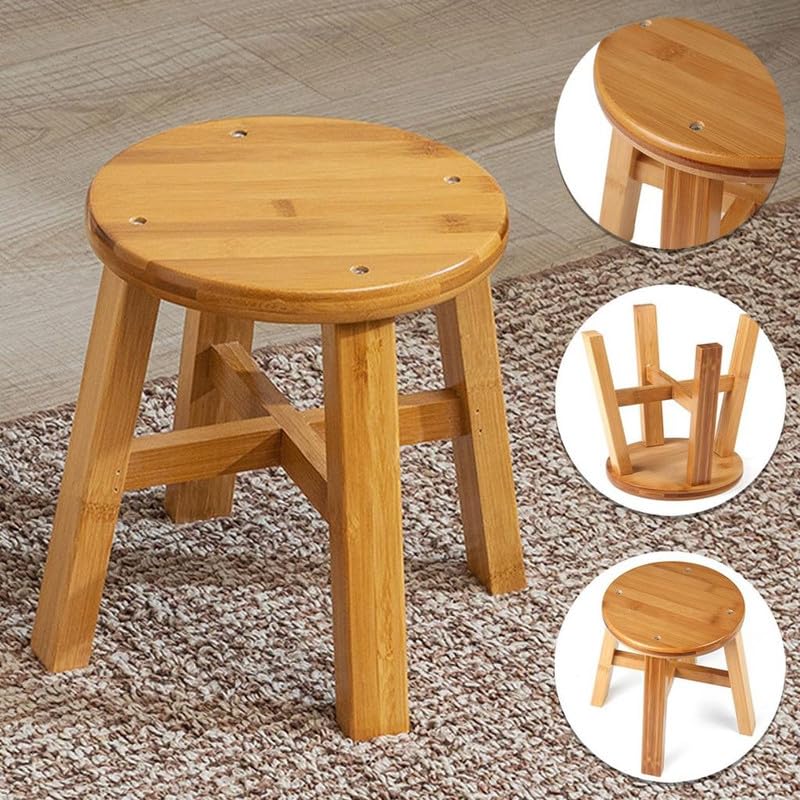 Blue Tick Blue Tick Wooden Small Short Stool for Kids Shoe Changing Home Bathroom Bedside 9 inch 6 Month Warranty - Image 3