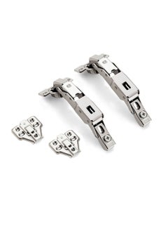 Pack of 2 Full Overlay Soft Close Cabinet Door Hinge Electroplated, Fast Mounted Buffering Hinge 165 Degree Opening Angle, Anti Rust - Complete with Screws.