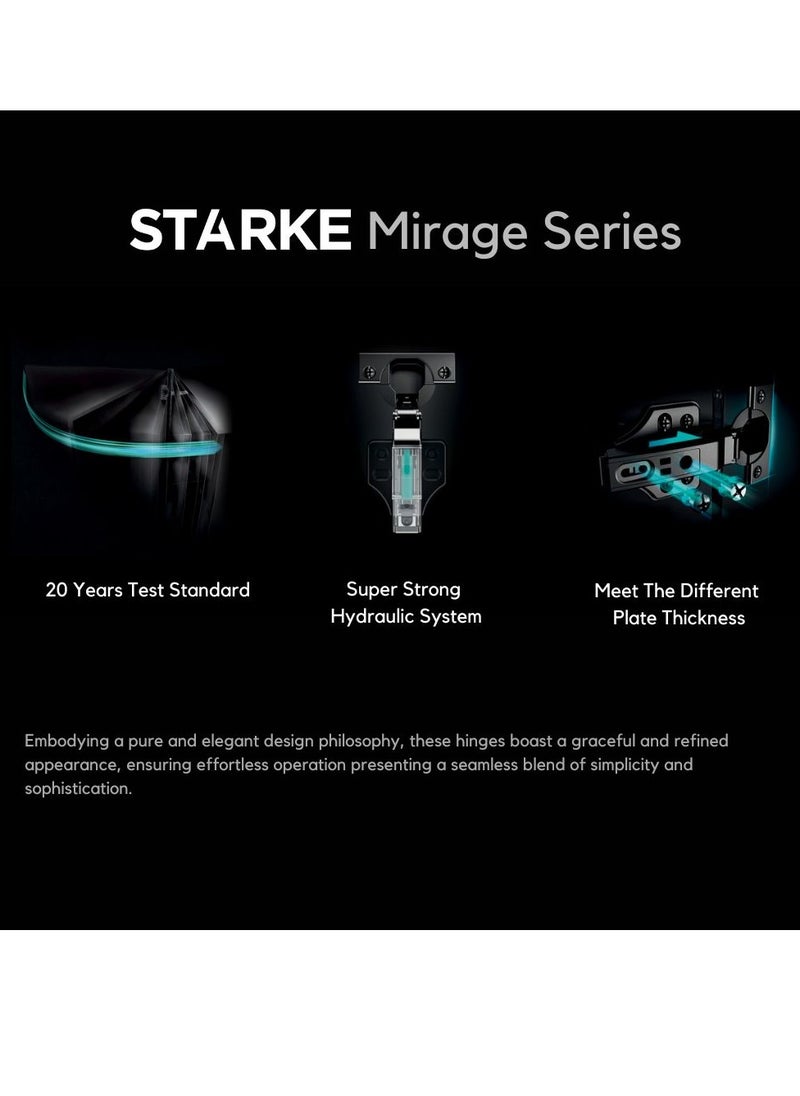 STARKE - Pack of 2 Full Overlay Soft Close Cabinet Door Hinge Electroplated, Fast Mounted Buffering Hinge 165 Degree Opening Angle, Anti Rust - Complete with Screws. - Image 1