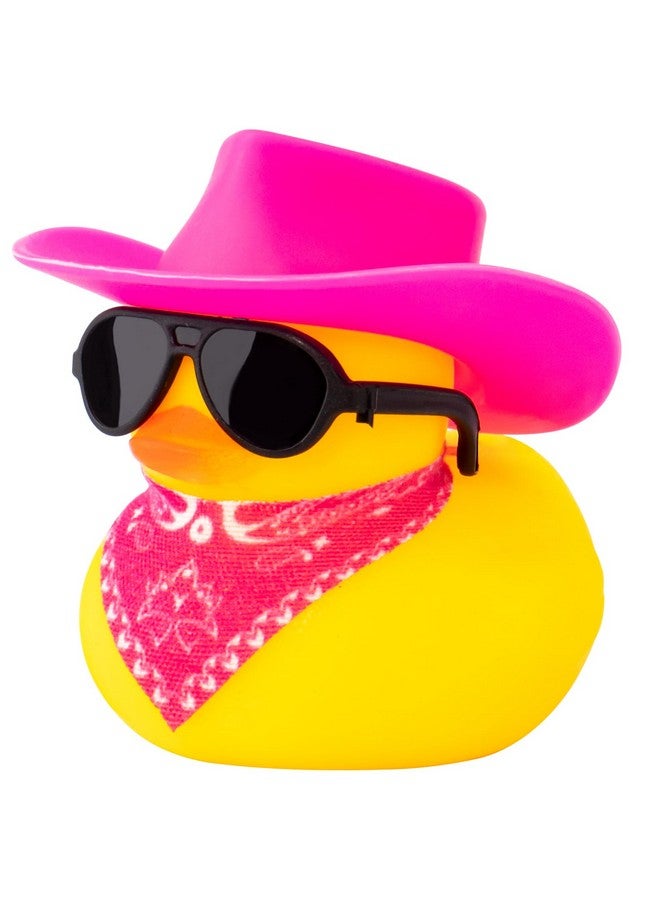 wonuu Rubber Duck Car Ornaments Yellow Duck Car Dashboard Decorations With Propeller Helmet For Christmas Decor And Home Decorations For Adults Y_Pink Scarf_Pink - Image 1