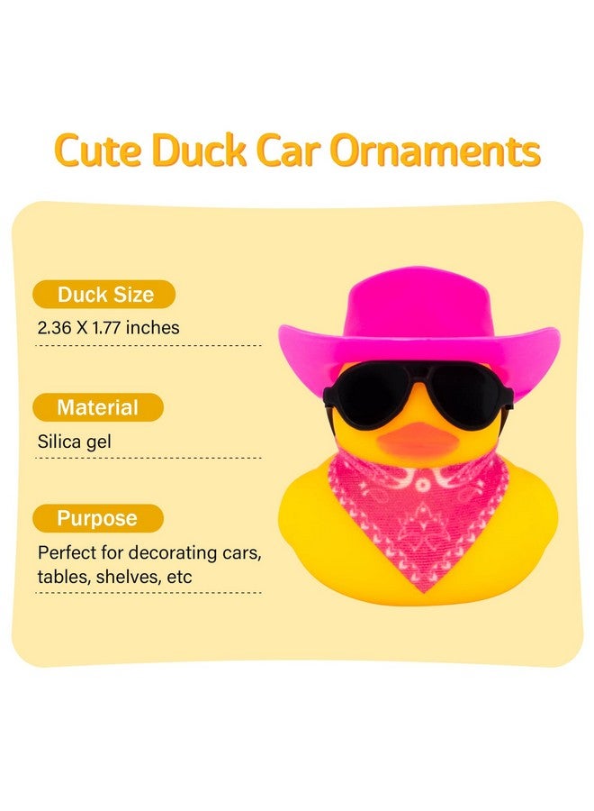 wonuu Rubber Duck Car Ornaments Yellow Duck Car Dashboard Decorations With Propeller Helmet For Christmas Decor And Home Decorations For Adults Y_Pink Scarf_Pink - Image 5