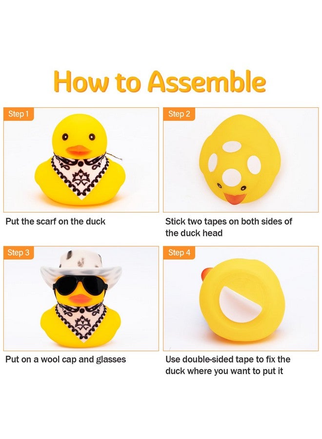 wonuu Rubber Duck Car Ornaments Yellow Duck Car Dashboard Decorations With Propeller Helmet For Christmas Decor And Home Decorations For Adults Y_Pink Scarf_Pink - Image 3