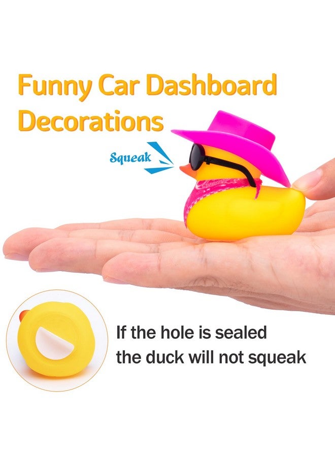 wonuu Rubber Duck Car Ornaments Yellow Duck Car Dashboard Decorations With Propeller Helmet For Christmas Decor And Home Decorations For Adults Y_Pink Scarf_Pink - Image 4