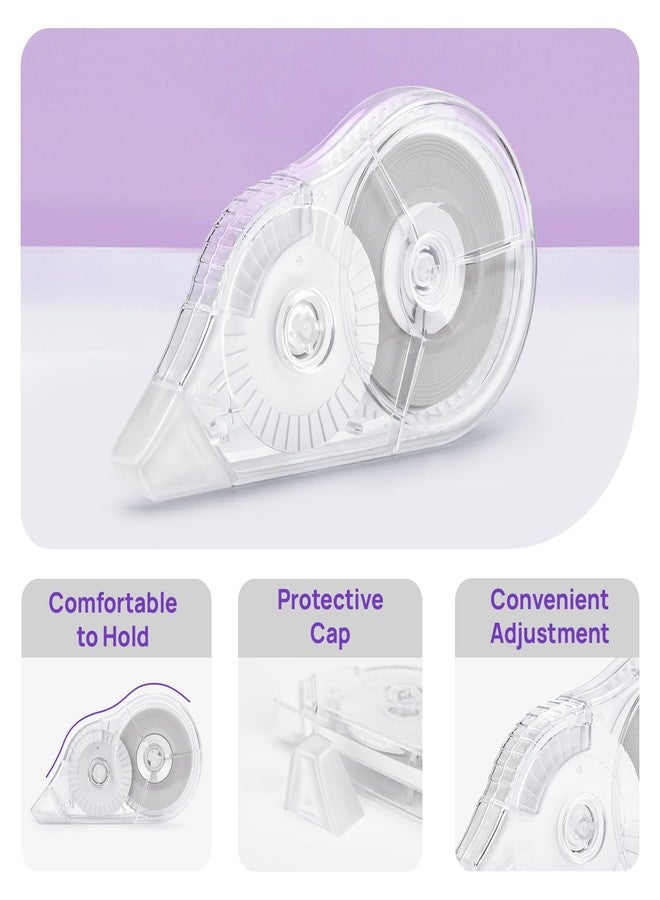 JEFURE 6 Pcs Correction Tape, 98.43 Ft White Wrong Out Tear-Resistant Bulk, Instant Corrections Easy To Use Applicator for School, Office, Note Taking, Journal (Tape Width 0.2 in，Clear) - Image 3