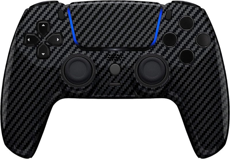 Custom Controllerzz Wireless Controller Compatible with PS5 - Multiple Designs Available (PS5 Glossy Carbon Fiber) - Image 1