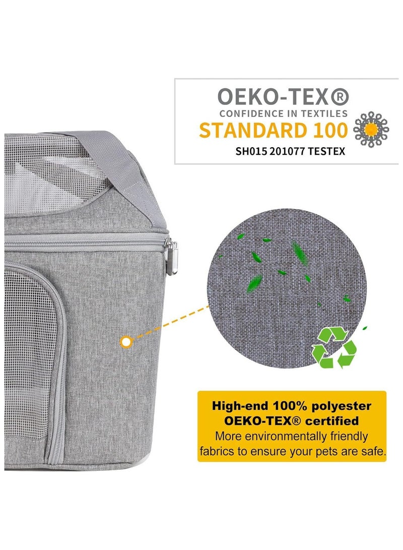 Cat bag, portable large cat back bag when going out, removable, breathable and foldable large-capacity pet bag (gray) - Image 3