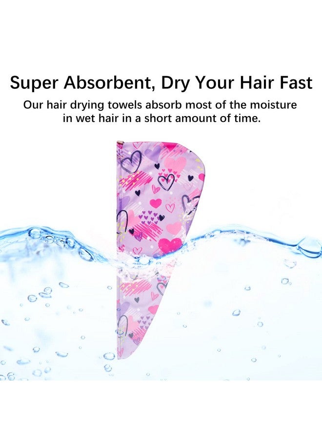 RETON RETON 4 Pack Microfiber Hair Drying Towel, Hair Towel Wrap for Kids Girls Women, Super Absorbent Hair Turbans for Wet Hair, Fast Drying Hair Wrap with Buttons for Curly Long Thick Hair - Image 4