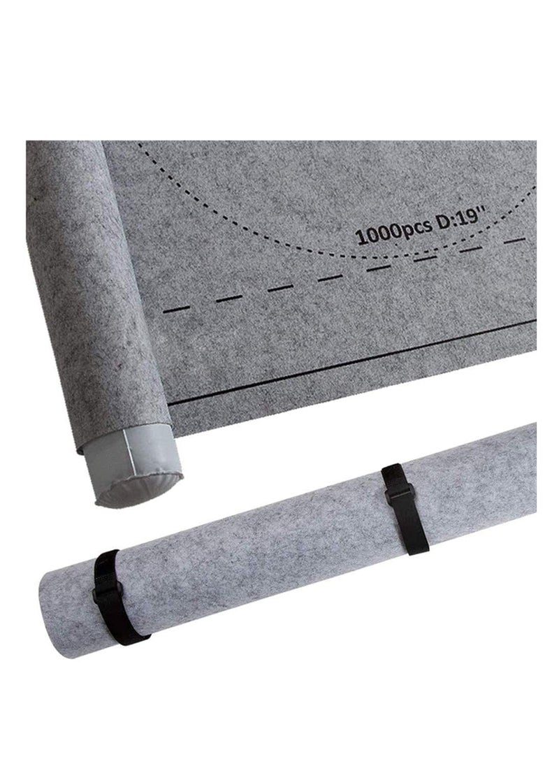Excefore - Puzzle Mat Roll Up, 1500 Pieces Saver Large Puzzles Board for Adults Kids, Storage and Transport, with Premium Pump Glue Felt Mat, Inflatable Tube Holder, Organizer Pad Keeper (Gray) - Image 1