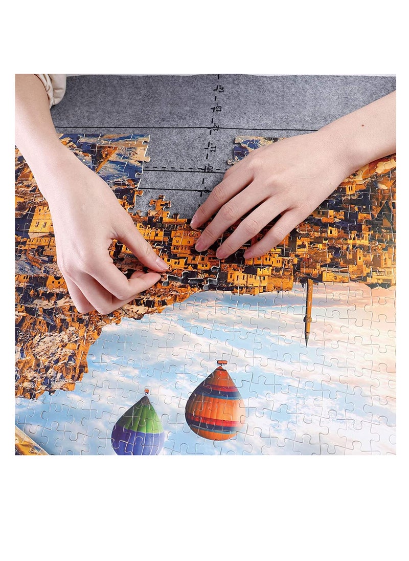 Excefore - Puzzle Mat Roll Up, 1500 Pieces Saver Large Puzzles Board for Adults Kids, Storage and Transport, with Premium Pump Glue Felt Mat, Inflatable Tube Holder, Organizer Pad Keeper (Gray) - Image 1