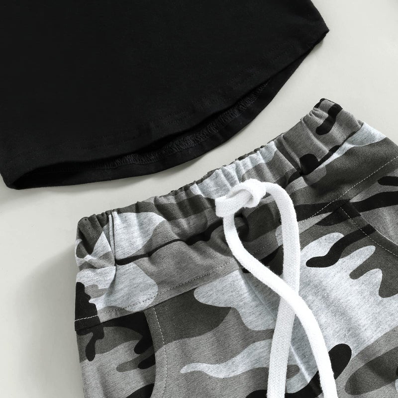BemeyourBBs Baby Boy Summer Outfit Hooded Tank Top with Pocket and Elastic Waist Shorts Set Infant Boy Clothes (Camouflage 1,6-12 Months) - Image 5