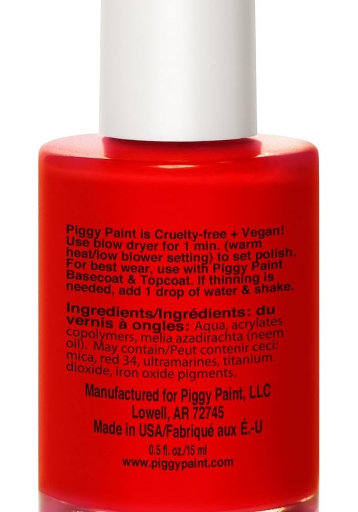 Piggy Paint Non-Toxic Girls Nail Polish - Sometimes Sweet (Bright Red Matte) - Safe, Cruelty-free, Vegan & Low Odor for Kids - Image 2