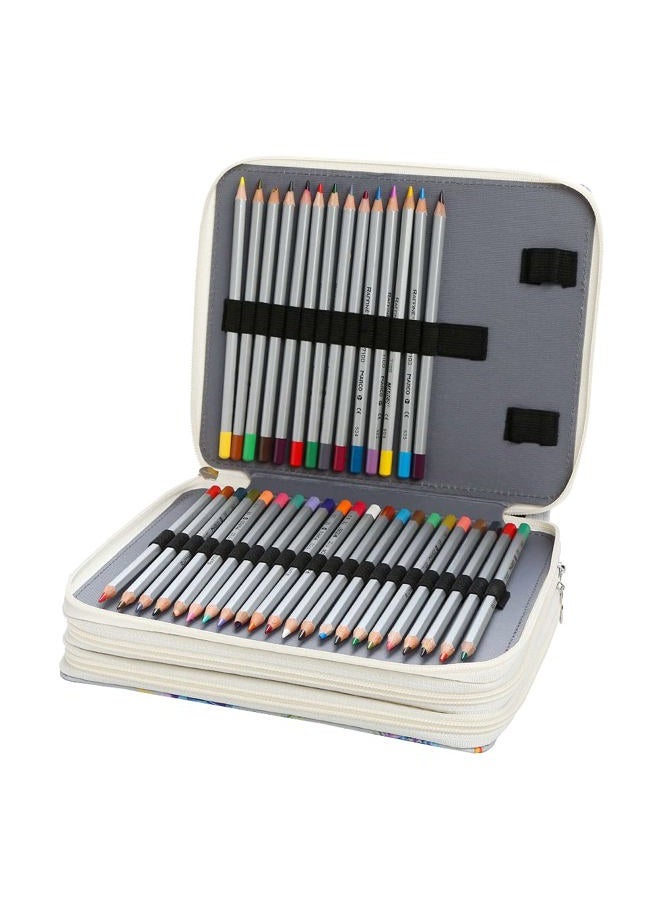 Lbxgap Portable Colored 120 Slots Pencil case Organizer with Printing Pattern for Prismacolor Watercolor Pencils, Crayola Colored Pencils, Marco Pencils - Image 3