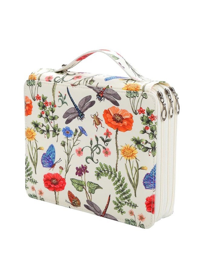 Lbxgap Portable Colored 120 Slots Pencil case Organizer with Printing Pattern for Prismacolor Watercolor Pencils, Crayola Colored Pencils, Marco Pencils - Image 1